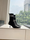 Chan*** 2025 new high quality VIP1:1 autumn and winter British style Chanel elastic knitted short boots