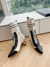 Chan*** 2025 new high quality VIP1:1 autumn and winter British style Chanel elastic knitted short boots