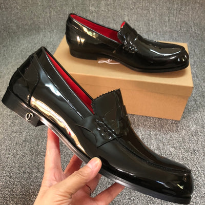 Christia* Loubouti* Black Men's Leather Shoes